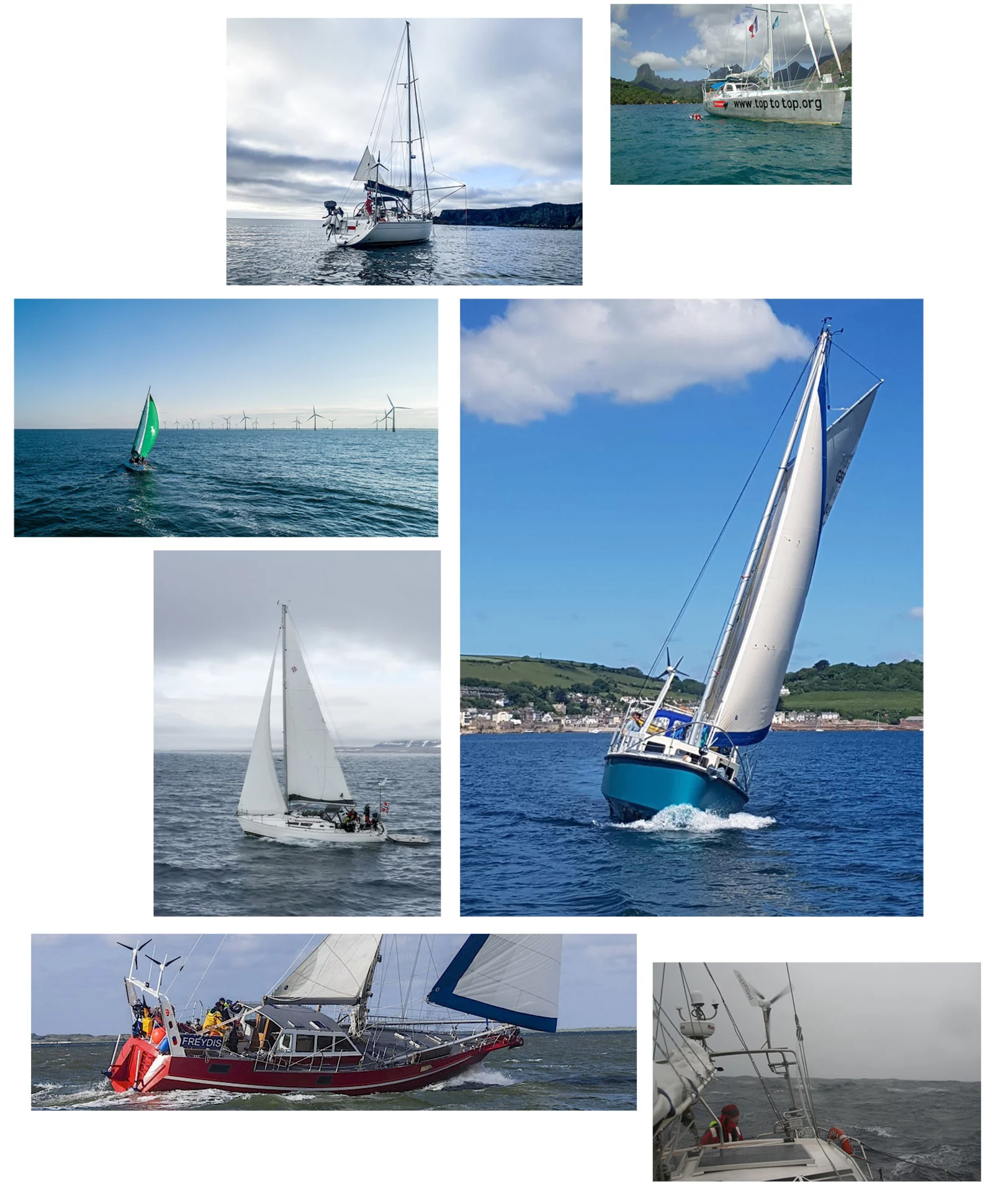 Fotocollage verschiedener Segelschiffe